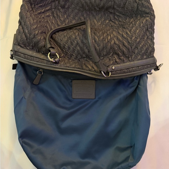 Coach Black Quilted Shoulder Bag with Metallic Accents - Picture 3 of 4